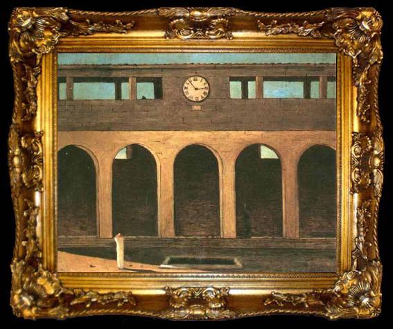 framed  giorgio de chirico Enigma of the Hour, ta009-2